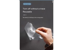 Resim Baysa 5'li Şeffaf Yapışkan Askı Banyo, Mutfak Düzenleyici Askı 