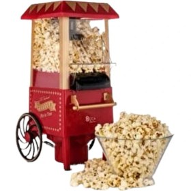 Resim Nostaljik Tasarımlı Yağsız Mısır Patlatma Makinesi 
