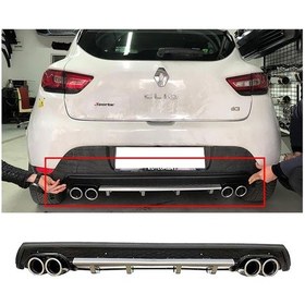Resim Renault Clio Mk4 Gri Difüzör Çiftli Yuvarlak Egzoz Görünümlü D Tip Difizör 2012-2019 