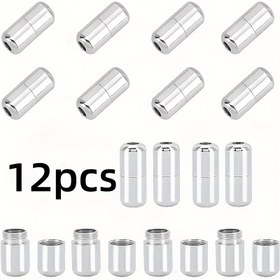 Resim 12 adet Metal Ayakkabı Bağcığı Kilidi - Bağcıkları Olmayan Alaşım Ayakkabı Tokaları - Bağcıkları Olmayan Ayakkabı Bağlama Aksesuarları, Güvenli Ayakkabı Kapatma | Şık Metalik Kaplama | Dayanıklı Ayakkabı Tokaları, Ayakkabı Tokaları, Pilsiz 