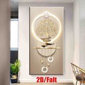 Resim 2D Düz, Çerçevesiz Tuval Tablo [Modern Art Deco Glam Tuvali] Yaşam Ağacı Tuval Posteri - Oturma Odası, Yatak Odası ve Ev Ofisi İçin Dekoratif Duvar Sanatı 