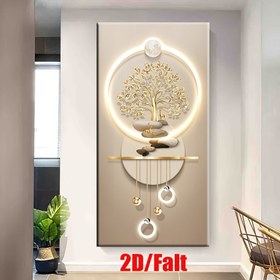 Resim 2D Düz, Çerçevesiz Tuval Tablo [Modern Art Deco Glam Tuvali] Yaşam Ağacı Tuval Posteri - Oturma Odası, Yatak Odası ve Ev Ofisi İçin Dekoratif Duvar Sanatı 