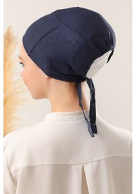 Resim Melodi Scarf Dikişli Bone Lacivert Lacivert 