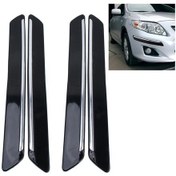 Resim 4 Adet Evrensel Araba Oto Plastik Wrap Kauçuk Ön Arka Gövde Tampon Koruma Koruyucu Şerit Etiket Siyah 