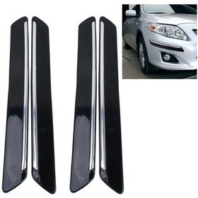 Resim 4 Adet Evrensel Araba Oto Plastik Wrap Kauçuk Ön Arka Gövde Tampon Koruma Koruyucu Şerit Etiket Siyah 