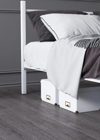 Resim Mobpazar Metal Karyola, Defne Metal Karyola Beyaz, Çift Kişilik Ölçü Seçenekli 