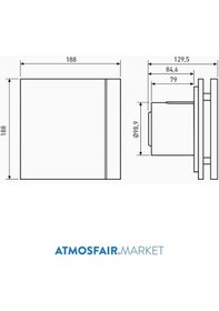 Resim Silent - 100 Chz Silver Design 100'Lük Banyo Wc Fanı 