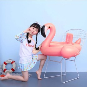 Resim Ayak Geçmeli Flatör Tutunmalı Büyük Boy Şişme Flamingo Simit 80 Cm. 