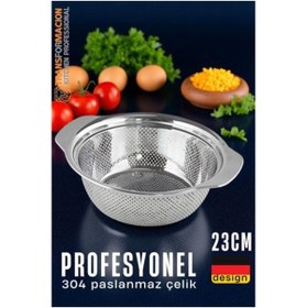 Resim ÖYKÜ VE YİĞİT Alman Tip Kevgir - 304 Paslanmaz Çelik Profesyonel Süzgeç 23 Cm 