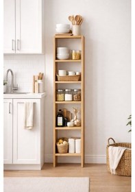 Resim 6 Raflı Dekoratif Kitaplık Atlantık Çam Kitaplık Ofis Kitapl... Atlantik Çam 