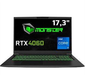 Resim Monster Tulpar T7 V20.8 i7 12700H 16GB 500GB RTX4060 Freedos 17.3 inç FHD 144Hz Dizüstü Bilgisayar Siyah 