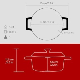 Resim Storemax Metal Döküm Mini Tencere, 10 Cm, 0.35 L Hacim, Kırmızı 