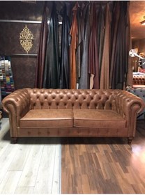 Resim 3A Mobilya Taba Nubuk Chesterfield 