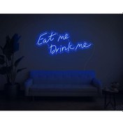 Resim Twins Led Eat Me Drink Me Yazılı Neon Tabela Mavi Model:model:35133366 Mavi 