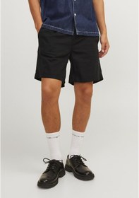 Resim Jack & Jones Erkek Keten Karisimli Jogger Sort - Jaiden 12248629 Black Vizon 