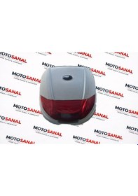 Resim Modasanal 35 Lt Motosiklet Topcase Bel Destekli Sök Tak Kilitli Arka Çanta Gri Gri - Siyah 