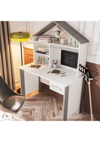 Resim Meltem Kids Cozy Gri Çocuk Odası Çalışma Masası Gri 