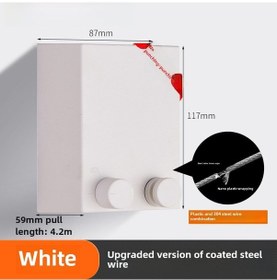 Resim Yifomall Gömme Kurutma Telini Evde Otelde Kullanın - Çelikten Yapılmış, Genişletilebilir, Delme Olmayan Beyaz Evde Otel Tipi Kurutma Sistemi Diğer 