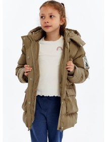 Resim Benitto Kids Kız Çocuk Kalın Kışlık Kapüşonlu Kaban 51349 Camel 