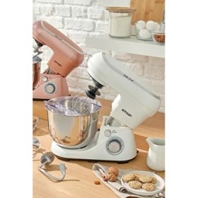 Resim Emsan Bella Gusto Beyaz Stand Mikser 1300W 5-5,9 lt Kapasiteli Paslanmaz Çelik Hazne 