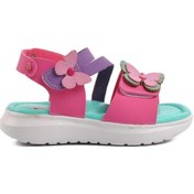 Resim Aspor Fuşya Nubuk Kız Çocuk Düz Sandalet Çok Renkli 