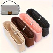 Resim Insertable Pouch Organizer ile Keçe Yönetici, El Çantaları ve Cüzdanlarla Uyumlu Mini Ruj Takı Saklama Çantası, Seyahat Keçesi Taşıma Organizatörleri Çantalarda (17.27cm x 8.64cm x 5.08cm) Çok Cepli Alan Tasarrufu Ekleme Düzenleme Makinesi - Yüksek Kaliteli, düz renkli, özelleştirilebilir astarlı çanta ve bol depolama taşıma çantası-kolay temizlenebilir, dayanıklı çok fonksiyonlu aksesuarlar 