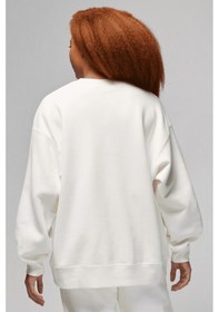 Resim Nike Jordan Flight Fleece Crew Oversize Kadın Geniş Kalıp Sweatshirt Beyaz 