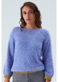 Resim Peraluna De Vılle Pullover Kol Ve Etek Ucu Simli Kadın Triko Kazak Lila-lila Lila 