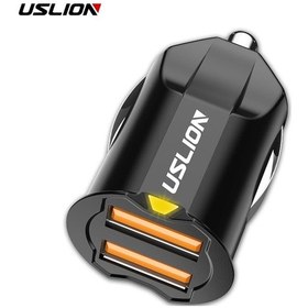 Resim Uslıon Mini Usb Araç Şarj Adaptörü 2.1a Araç Usb Şarj Cihazı Cep Telefonu Çift Usb Araç Şarj Cihazı Otomatik Şarj İphone Uyumlu Samsung İçin 2 Port 