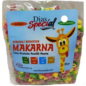 Resim DİAS SPECİAL Düşük Proteinli Sebzeli Boncuk Makarna 250g 
