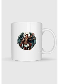 Resim Saint Michael Melek Baskılı Kupa Bardak Beyaz 