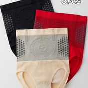 Resim 3 Adet Yüksek Bel Kontrollü Kadın Şekillendirici Külot, Kalça Kaldırıcı ve Göbek Düzeltme Body Shaper 