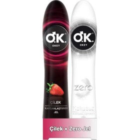 Resim Okey Jel Çilek 100 Ml+Okey Jel Zero 100 ml 