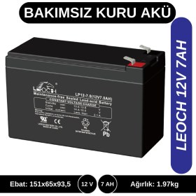 Resim LEOCH 12V 7AH KURU TİP AKÜ 