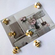 Resim 5 Adet Sevimli Arı Buzdolabı Mıknatısları - Canlı Sarı & Siyah Oval Plastik Mıknatıslar Mutfak Dekoru, Notlar & Hatırlatmalar, Doğa Esinlenmiş Tasarım, En Kısa Çapı 31.7mm'den Az, Dekoratif Mıknatıslar | Büyüleyici Arı Motifi | Canlı Renkler, Buzdolabı Mıknatısları 