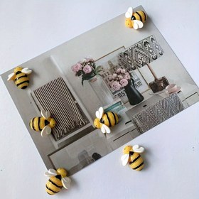 Resim 5 Adet Sevimli Arı Buzdolabı Mıknatısları - Canlı Sarı & Siyah Oval Plastik Mıknatıslar Mutfak Dekoru, Notlar & Hatırlatmalar, Doğa Esinlenmiş Tasarım, En Kısa Çapı 31.7mm'den Az, Dekoratif Mıknatıslar | Büyüleyici Arı Motifi | Canlı Renkler, Buzdolabı Mıknatısları 