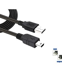 Resim Derwell 3 Metre 3m Mini USB To USB Data Şarj Kablosu Kamera Mp3 Ps3 Radyo Navigasyon Şarj Kablosu Piramit Uç 