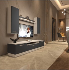 Resim Decoraktiv Trendstyle 5d Mdf Tv Ünitesi Tv Sehpası - Beyaz - Antrasit 