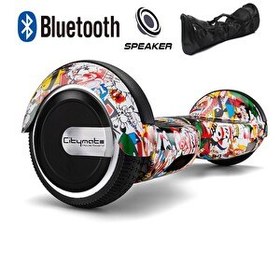Resim Citymate KYK1001M Akıllı Dengeli Elektrikli Kaykay Scooter Hoverboard - Hover Kart - Çanta Full Paket Desen 7 