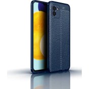 Resim Samsung Galaxy A03 Kılıf Niss Silikon Deri Görünümlü Kamera Korumalı + Nano Lacivert Gpack