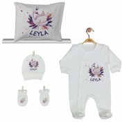 Resim Pia Baby Gl 2201 Isme Özel Kız Bebek Yastık Tulum Set 