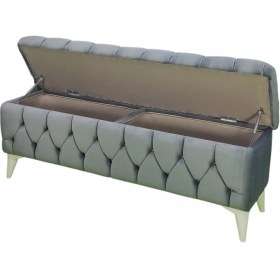 Resim Vavonni Sandıklı Puf Bench Puf 140 cm gri A+ Kalite 