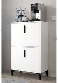 Resim 1401 Ada Ayakkabılık 4 Raflı 4 Kapaklı Çok Amaçlı Dolap Kiler 