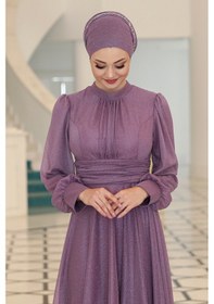 Resim Raika Moda Şık Tasarım Tül Kübra Abiye Lavanta 