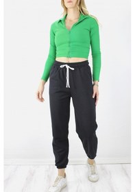 Resim Bel ve Paça Lastikli Eşofman Altı Siyah - 1234.1708 Çok Renkli 