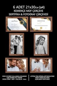 Resim yhfoto 6 Adet A4 Kemençe Mdf 21x30 & Sertifika Kahverengi-Çok Renkli 21 x 30 