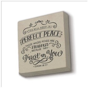 Resim Yeşaya 26:3 Baskılı Taş Magnet 5x5 