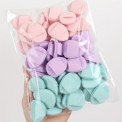Resim Macaron Renkleri 15/30/60parça Lateksiz Makyaj Sünger Uygulayıcıları, Sıvı Fondöten, Concealer için Hidratör PU Karıştırma Süngerleri - Koku Yok, Tüm Cilt Tipleri için Uygun 
