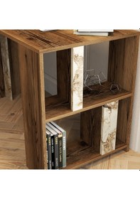 Resim Variant Variant Lima Çalışma Masası - Ceviz / Beyaz Mermer Ceviz 