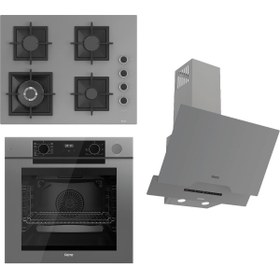 Resim Ferre Steamart-Fryart-Sılentart Serisi Gri Set (SC408-WFA + QEP64CPR +D065-SA) - Döküm Izgara / 65 c 